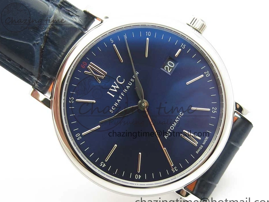 MIROTIME 0324 Portofino Automatic SS FKF 1:1 Best Edition Blue Dial on Blue Leather Strap A Cozy 7133